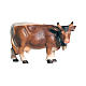 Vache tête droite bois peint crèche Kostner 12 cm s1