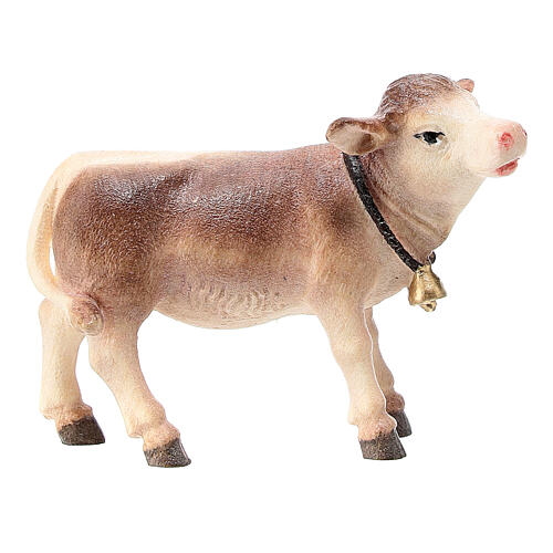 Vitello legno dipinto presepe Kostner 12 cm 1