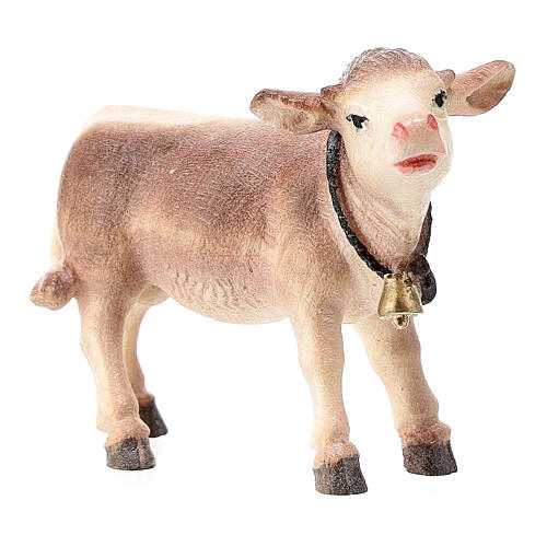 Vitello legno dipinto presepe Kostner 12 cm 2