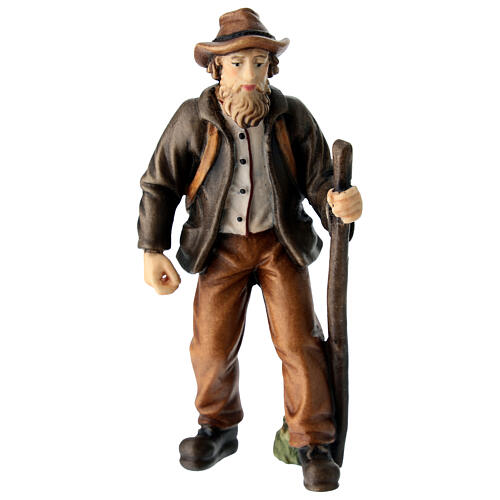 Farmer in painted wood, Kostner Nativity scene 12 cm 1