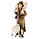 Man with sheep in painted wood, Kostner Nativity scene 9.5 cm s2