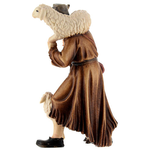 Man with sheep in painted wood, Kostner Nativity scene 12 cm 5