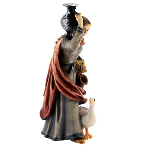 Femme avec cruche bois peint crèche Kostner 9,5 cm 3