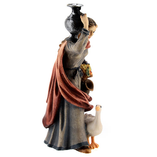 Kostner Nativity Scene 9.5 cm, woman with jug, in painted wood 3
