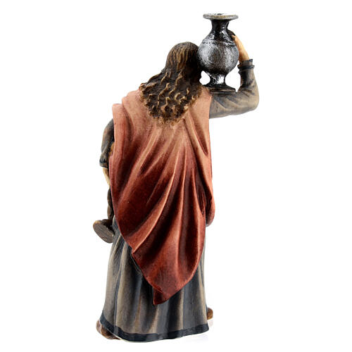 Kostner Nativity Scene 9.5 cm, woman with jug, in painted wood 4