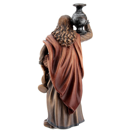Kostner Nativity Scene 12 cm, woman with jug and duck, in painted wood 5