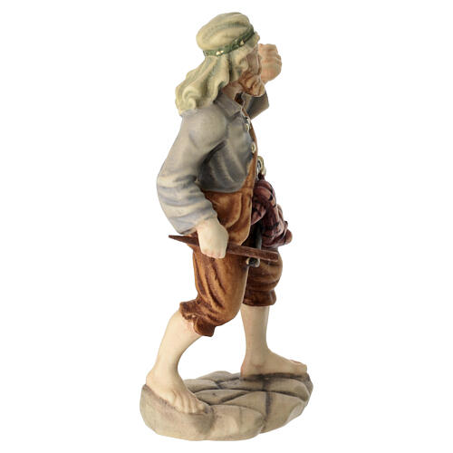 Jeune garçon pour éléphant bois peint crèche Kostner 9,5 cm 3