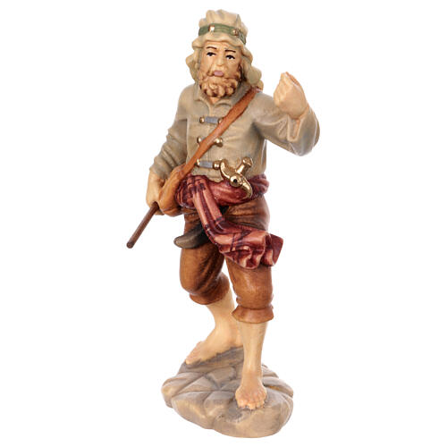 Elephant keeper in painted wood, Kostner Nativity scene 12 cm 2