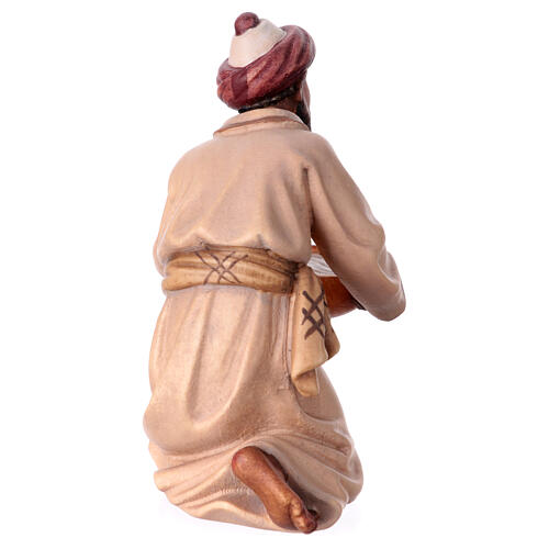 Cammelliere inginocchiato legno dipinto presepe Kostner 12 cm 4