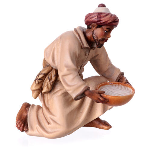 Kostner Nativity Scene 12 cm, camel trainer kneeling, in painted wood 3