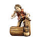 Boy at the fountain in painted wood, Kostner Nativity scene 9.5 cm s1