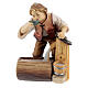Boy at the fountain in painted wood, Kostner Nativity scene 12 cm s1