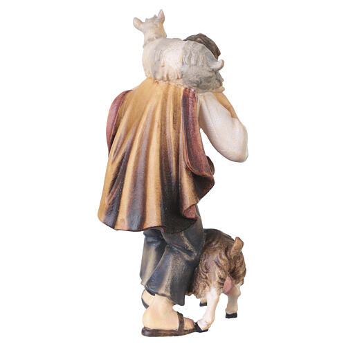 Pastore con 2 capre legno dipinto Kostner presepe 9,5 cm 4
