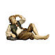 Pastore sdraiato legno dipinto Kostner presepe 9,5 cm s1