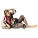 Pastore sdraiato legno dipinto Kostner presepe 9,5 cm s1