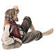 Pastore sdraiato legno dipinto Kostner presepe 9,5 cm s3