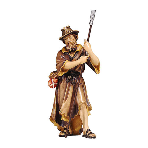 Pecoraio legno dipinto Kostner presepe 9,5 cm 1