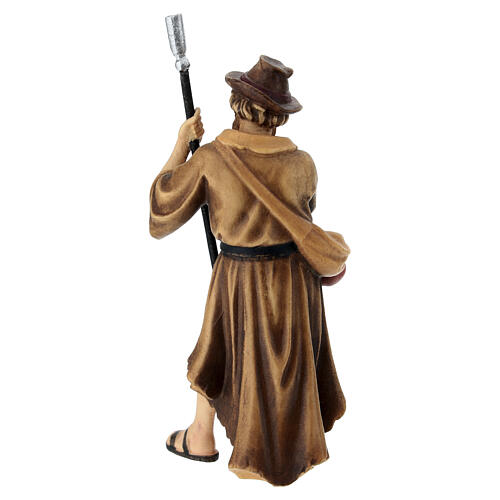 Pastor de rebanho madeira pintada para presépio Kostner figuras altura média 9,5 cm 4