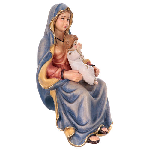 Gottesmutter mit Jesuskind für Krippe Kostner Grödnertal Holz 12cm 3