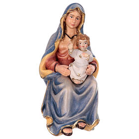 S. Maria con bimbo legno dipinto presepe Kostner 12 cm