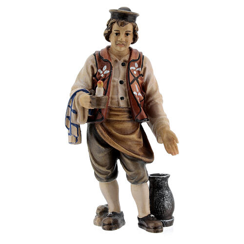 Innkeeper in painted wood, Kostner Nativity scene 9.5 cm 1