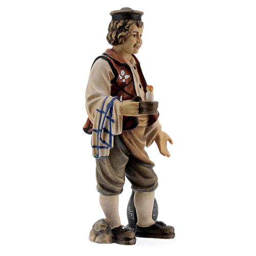 Innkeeper in painted wood, Kostner Nativity scene 9.5 cm 3