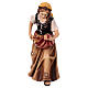 Woman with logs in painted wood, Kostner Nativity scene 9.5 cm s2