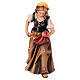 Woman with logs in painted wood, Kostner Nativity scene 12 cm s1