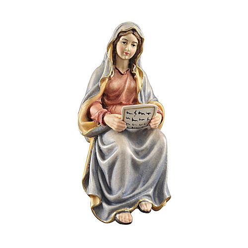 Mary with Scripture in painted wood, Kostner Nativity scene 12 cm 1