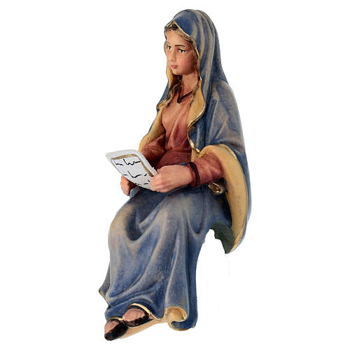 Mary with Scripture in painted wood, Kostner Nativity scene 12 cm 3