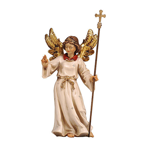 Engel mit Kreuz für Krippe Kostner Grödnertal Holz 9.5cm 1