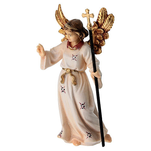 Angel with pointed finger in painted wood, Kostner Nativity scene 9.5 cm 2