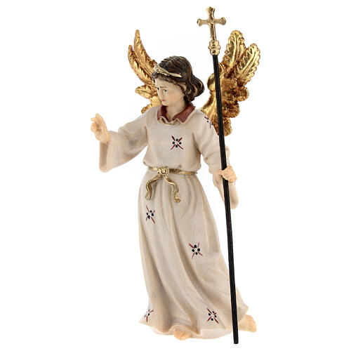 Angel with pointed finger in painted wood, Kostner Nativity scene 12 cm 2