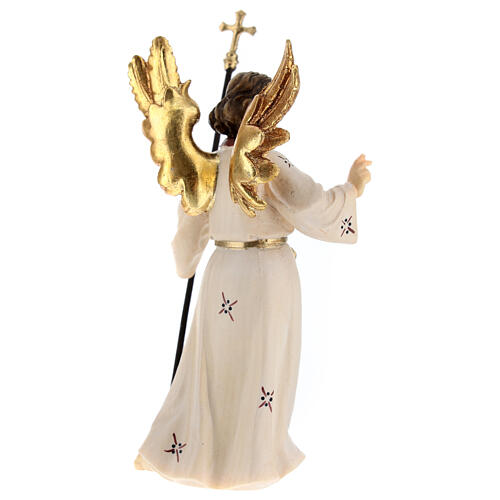Angel with pointed finger in painted wood, Kostner Nativity scene 12 cm 4