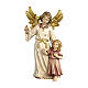 Angelo custode con bambina legno dipinto Kostner presepe 9,5 cm s1