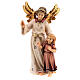 Guardian angel with girl in painted wood for Kostner Nativity Scene 12 cm s1