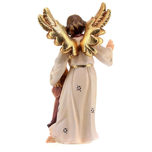 Ángel de la guarda con niña madera pintada belén Kostner 12 cm 6