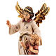 Ángel de la guarda con niña madera pintada belén Kostner 12 cm s2