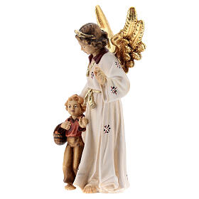 Anjo da guarda madeira pintada para presépio Kostner com figuras altura média 12 cm