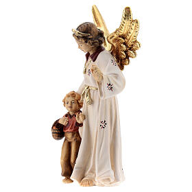 Kostner Nativity Scene 12 cm, guardian angel with boy, in painted wood