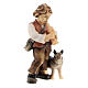 Enfant avec chien bois peint crèche Kostner 9,5 cm s3