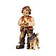 Enfant avec chien bois peint crèche Kostner 12 cm s1