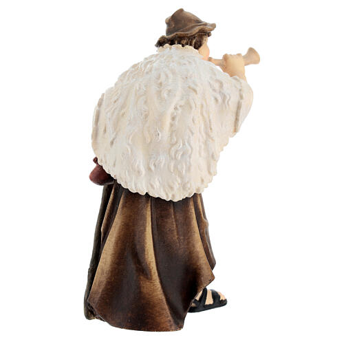 Pastore con corno legno dipinto Kostner presepe 9,5 cm 4