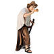 Pastor com corno madeira pintada para presépio Kostner com figuras altura média 12 cm s3