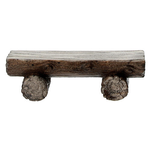 Wood bench for shepherds in painted wood, Kostner Nativity scene 9.5 cm 3