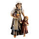 Woman with girl in painted wood, Kostner Nativity scene 12 cm s2