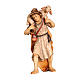 Pastor com ovelha nos ombros para presépio madeira pintada Kostner com figuras altura média 9,5 cm s1