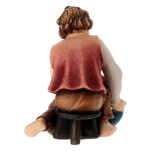 Kostner Nativity Scene 12 cm, milking boy, in painted wood 4