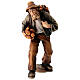 Pastor com lenha para presépio madeira pintada Kostner com figuras altura média 12 cm s1