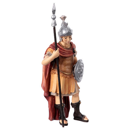 Soldato romano legno dipinto Kostner presepe 9,5 cm 3